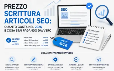 Prezzo scrittura articoli SEO: quanto costa nel 2026 e cosa stai pagando davvero