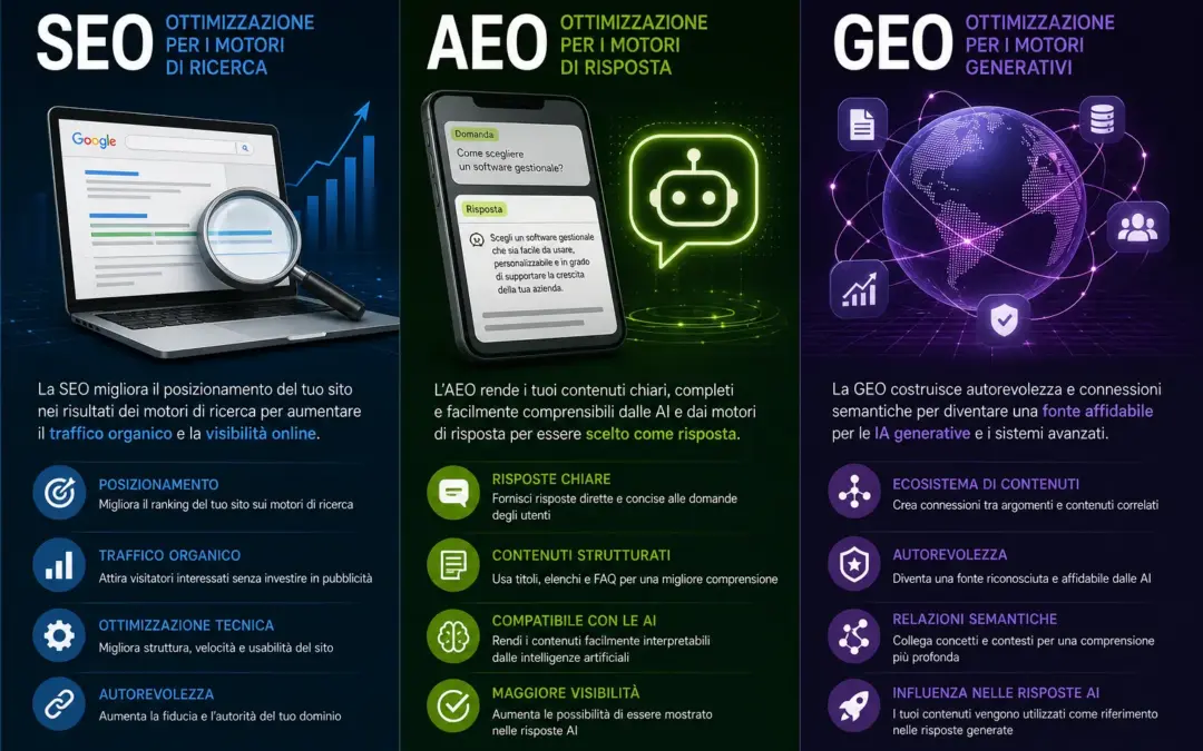Ottimizzazione GEO per aumentare visibilità SEO e AEO