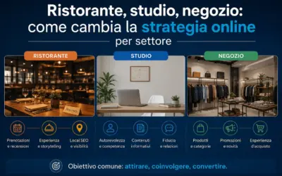 Ristorante, studio, negozio: come cambia la strategia online per settore